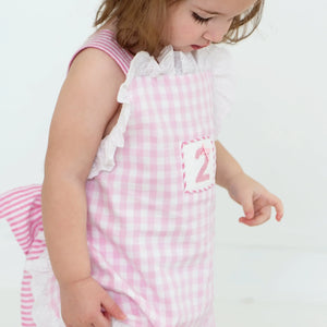 Girls Second Birthday Smocked Bubble by Seven Lantern Lane, children's boutique clothing detail photo 11