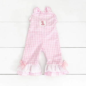 Girls Smocked First Birthday Longall by Seven Lantern Lane, children's boutique clothing main product photo