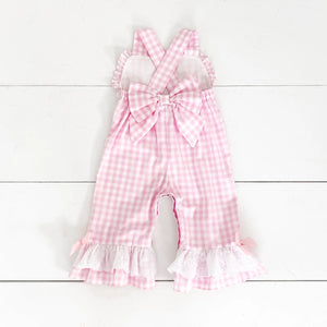 Girls Smocked First Birthday Longall by Seven Lantern Lane, children's boutique clothing detail photo 5