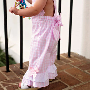 Girls Smocked First Birthday Longall by Seven Lantern Lane, children's boutique clothing detail photo 20