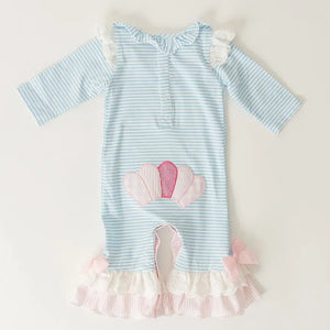 Girls Thanksgiving Turkey Romper by Seven Lantern Lane, Southern lifestyle apparel detail photo 2
