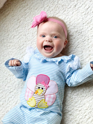 Girls Thanksgiving Turkey Romper by Seven Lantern Lane, Southern lifestyle apparel detail photo 4