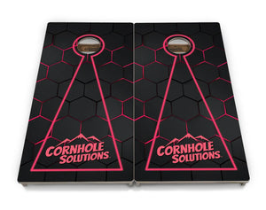 Glow Hole Black Backgound Cornhole Boards - Professional Tournament Series by Cornhole Solutions, custom cornhole board detail photo 4