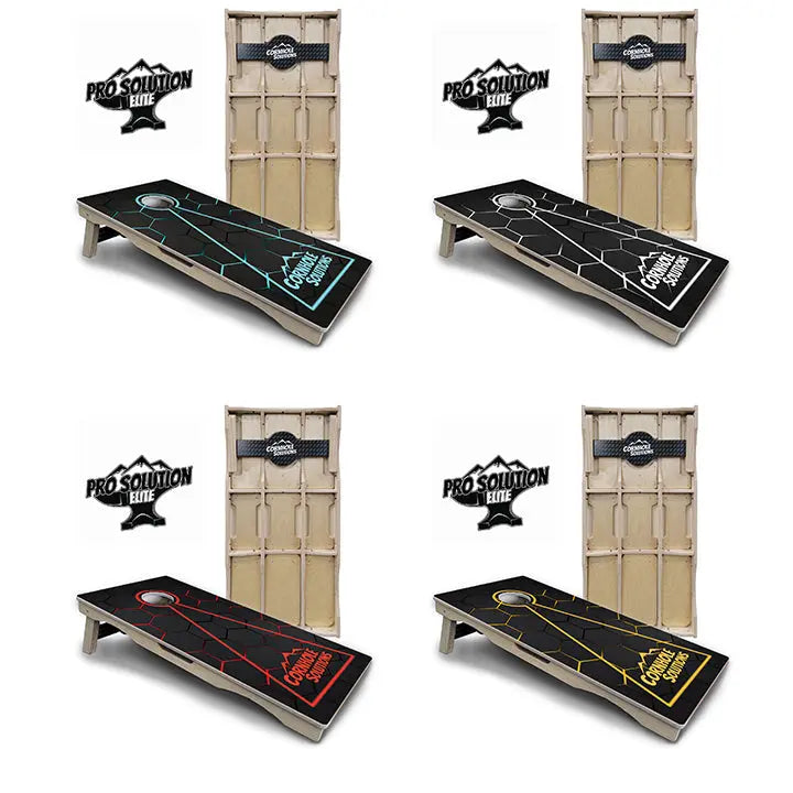 Glow Hole Black Cornhole Boards - Pro Solution Elite Series Cornhole Solutions