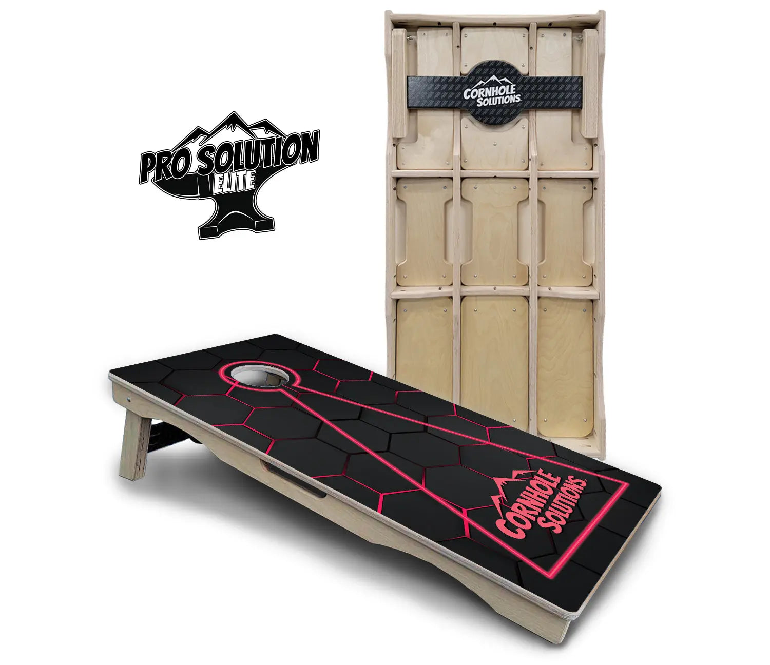 Glow Hole Black Cornhole Boards - Pro Solution Elite Series Cornhole Solutions