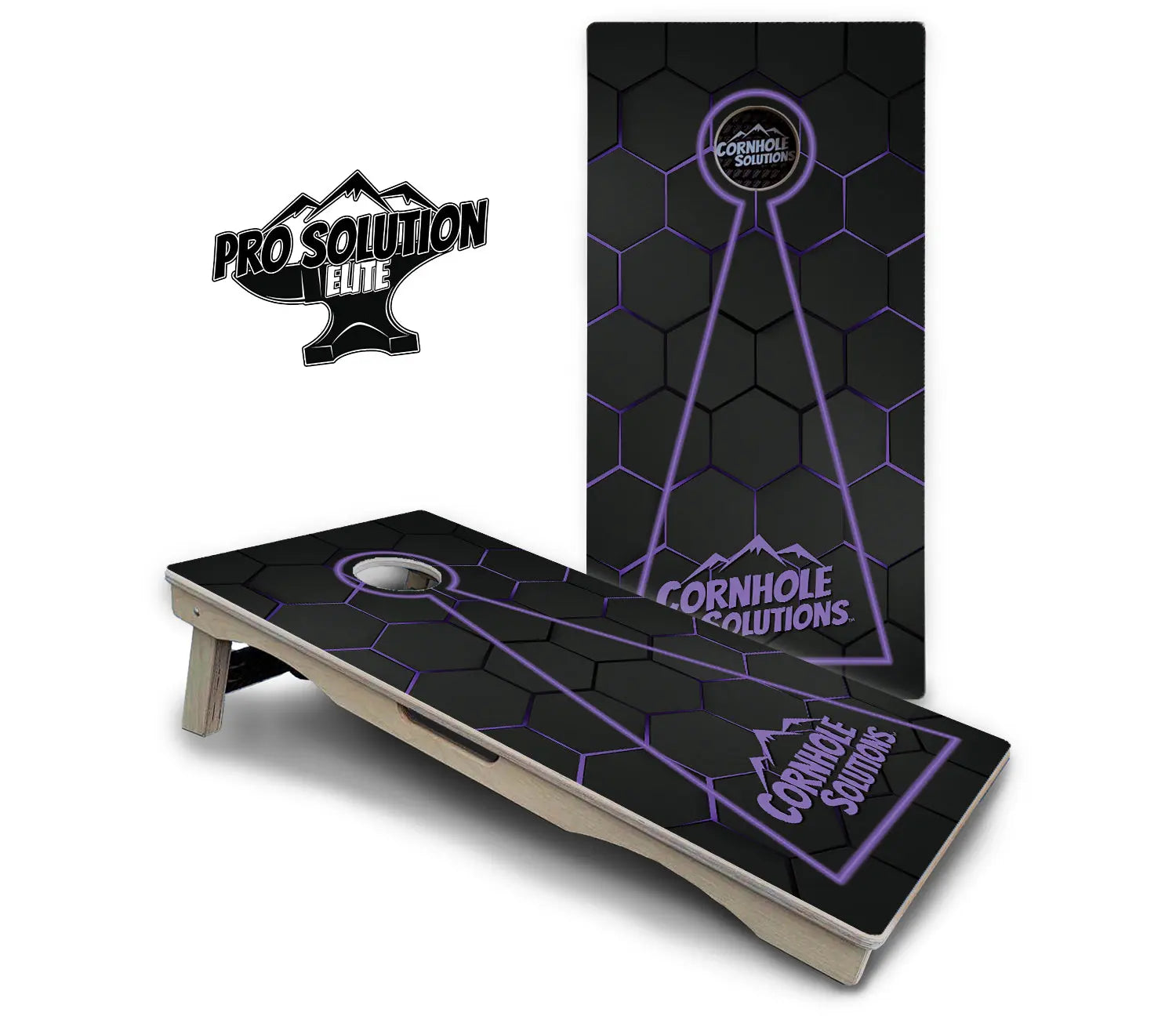 Glow Hole Black Cornhole Boards - Pro Solution Elite Series by Cornhole Solutions, custom cornhole board detail photo 11