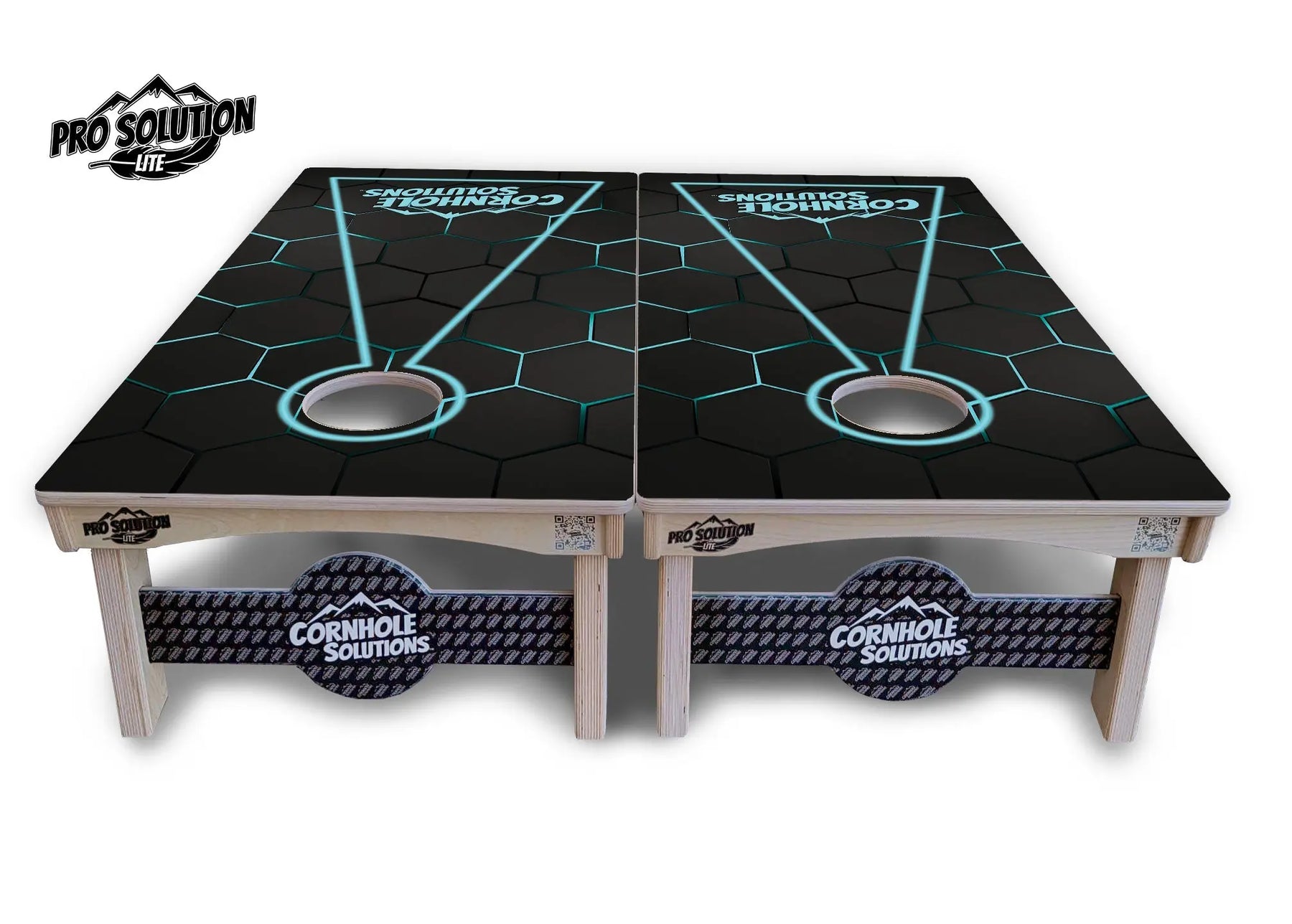 Glow Hole Black Cornhole Boards - Pro Solution Lite Series by Cornhole Solutions, custom cornhole board detail photo 3