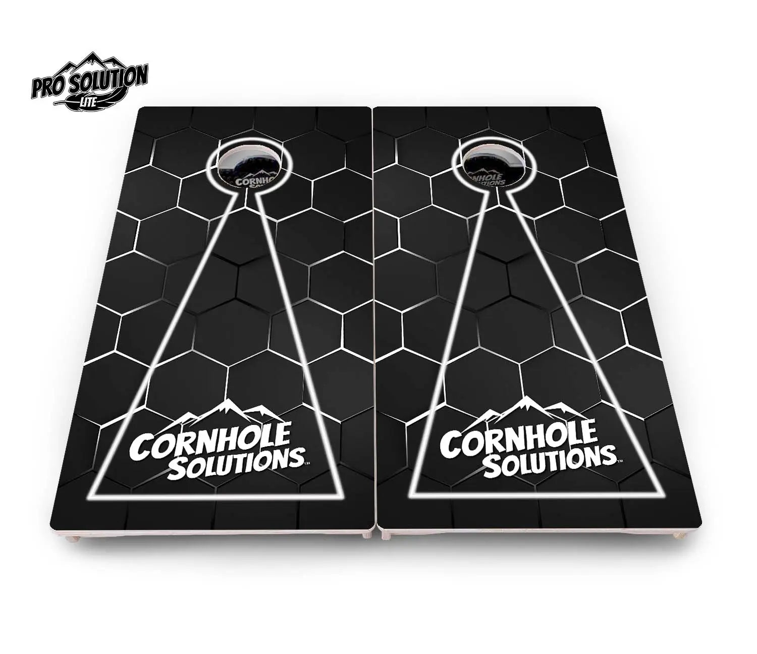 Glow Hole Black Cornhole Boards - Pro Solution Lite Series by Cornhole Solutions, custom cornhole board detail photo 11