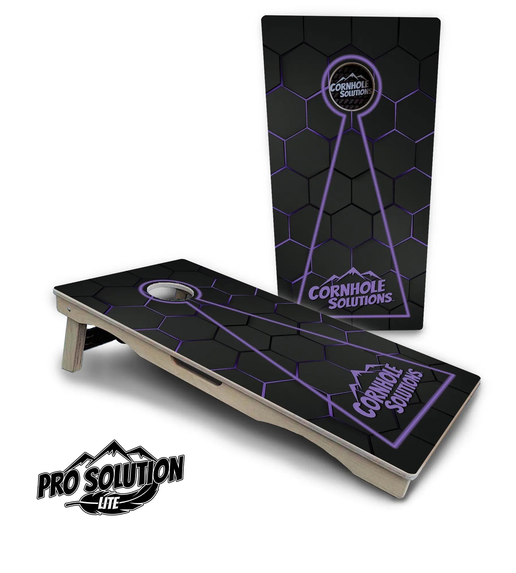 Glow Hole Black Cornhole Boards - Pro Solution Lite Series by Cornhole Solutions, custom cornhole board detail photo 20