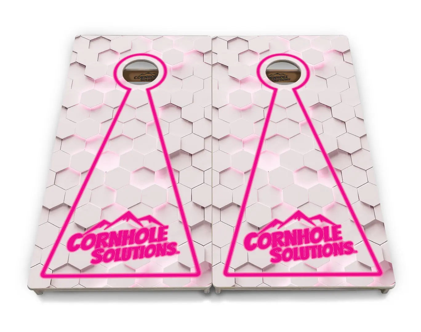 Glow Hole White Background Cornhole Boards - Professional Tournament Series by Cornhole Solutions, custom cornhole board detail photo 11