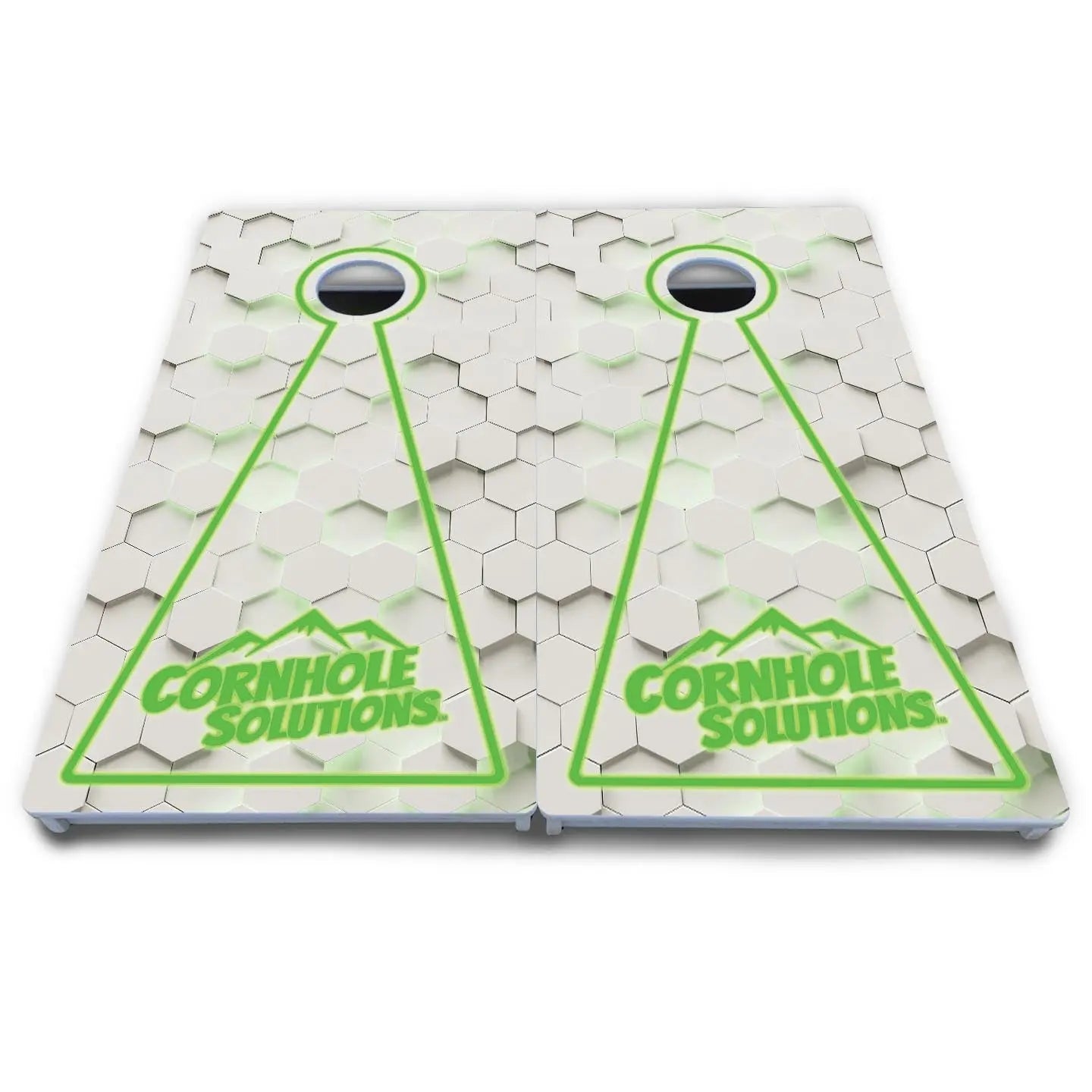 Glow Hole White Cornhole Boards - All Weather Series by Cornhole Solutions, custom cornhole board detail photo 7