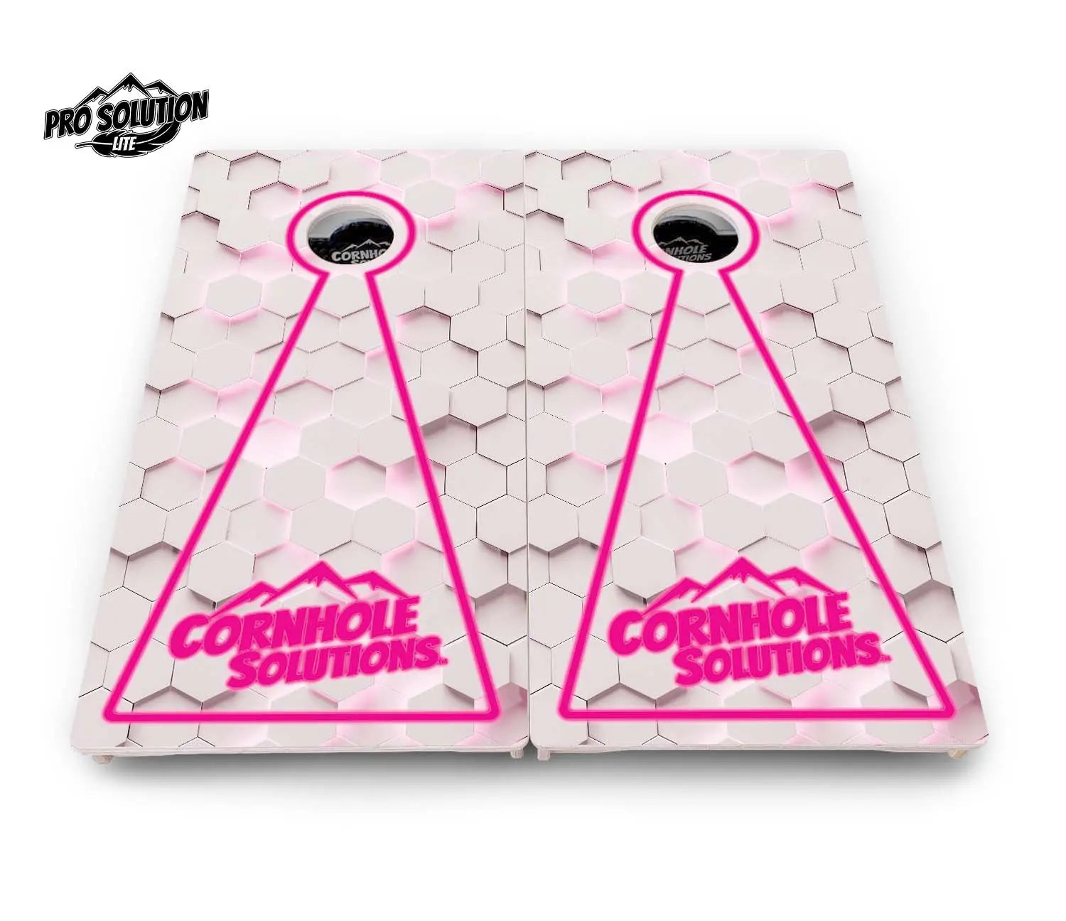Glow Hole White Cornhole Boards - Pro Solution Lite Series by Cornhole Solutions, custom cornhole board detail photo 5