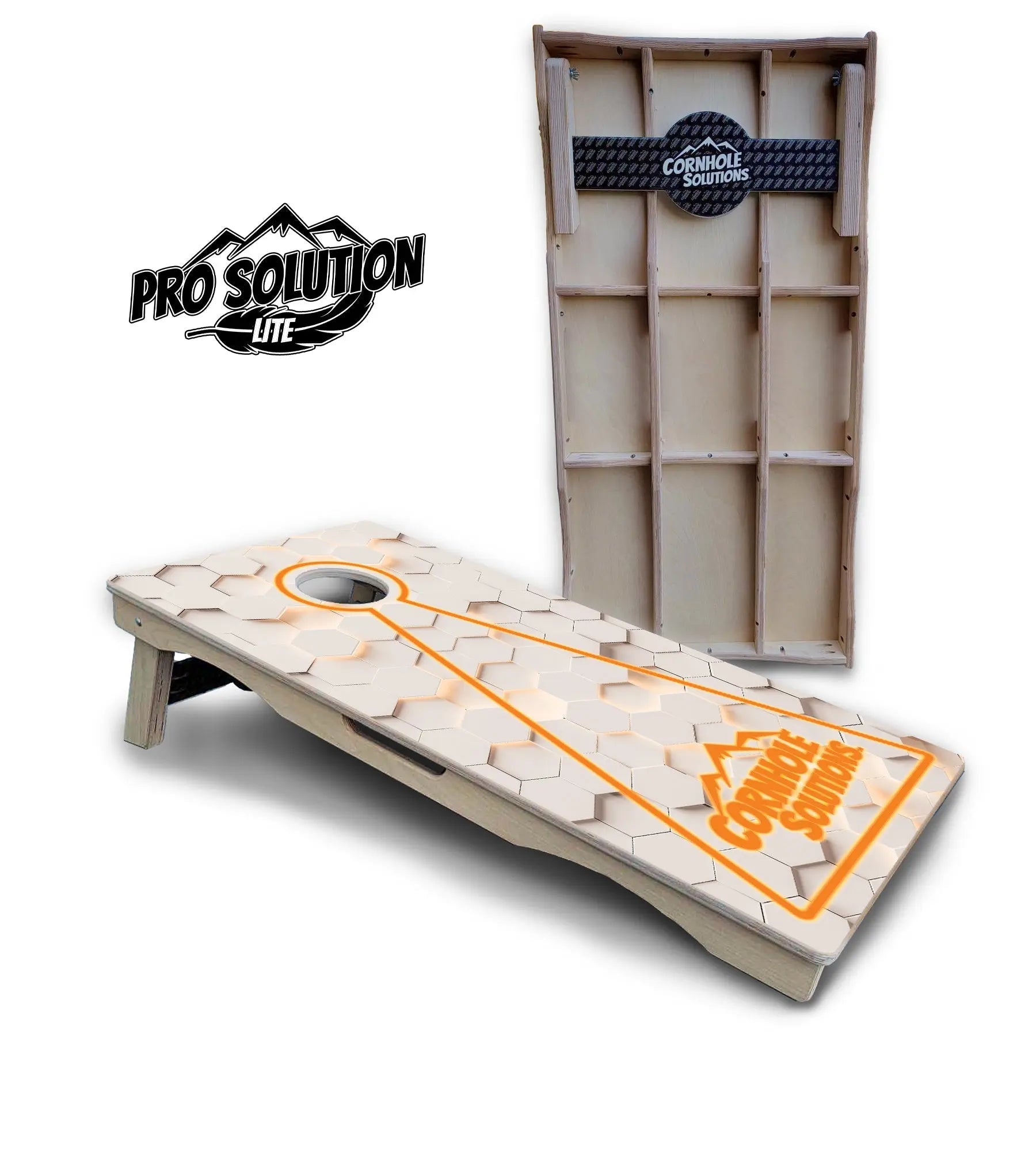 Glow Hole White Cornhole Boards - Pro Solution Lite Series by Cornhole Solutions, custom cornhole board detail photo 14