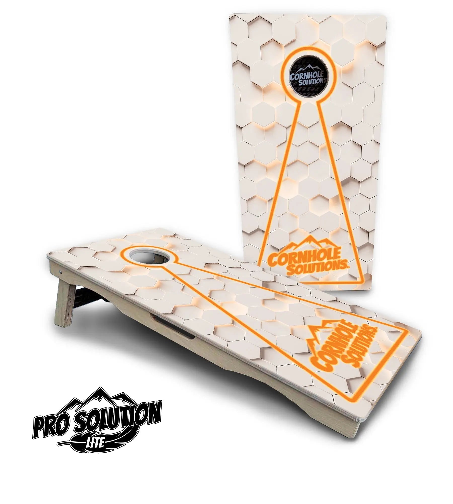 Glow Hole White Cornhole Boards - Pro Solution Lite Series by Cornhole Solutions, custom cornhole board detail photo 15