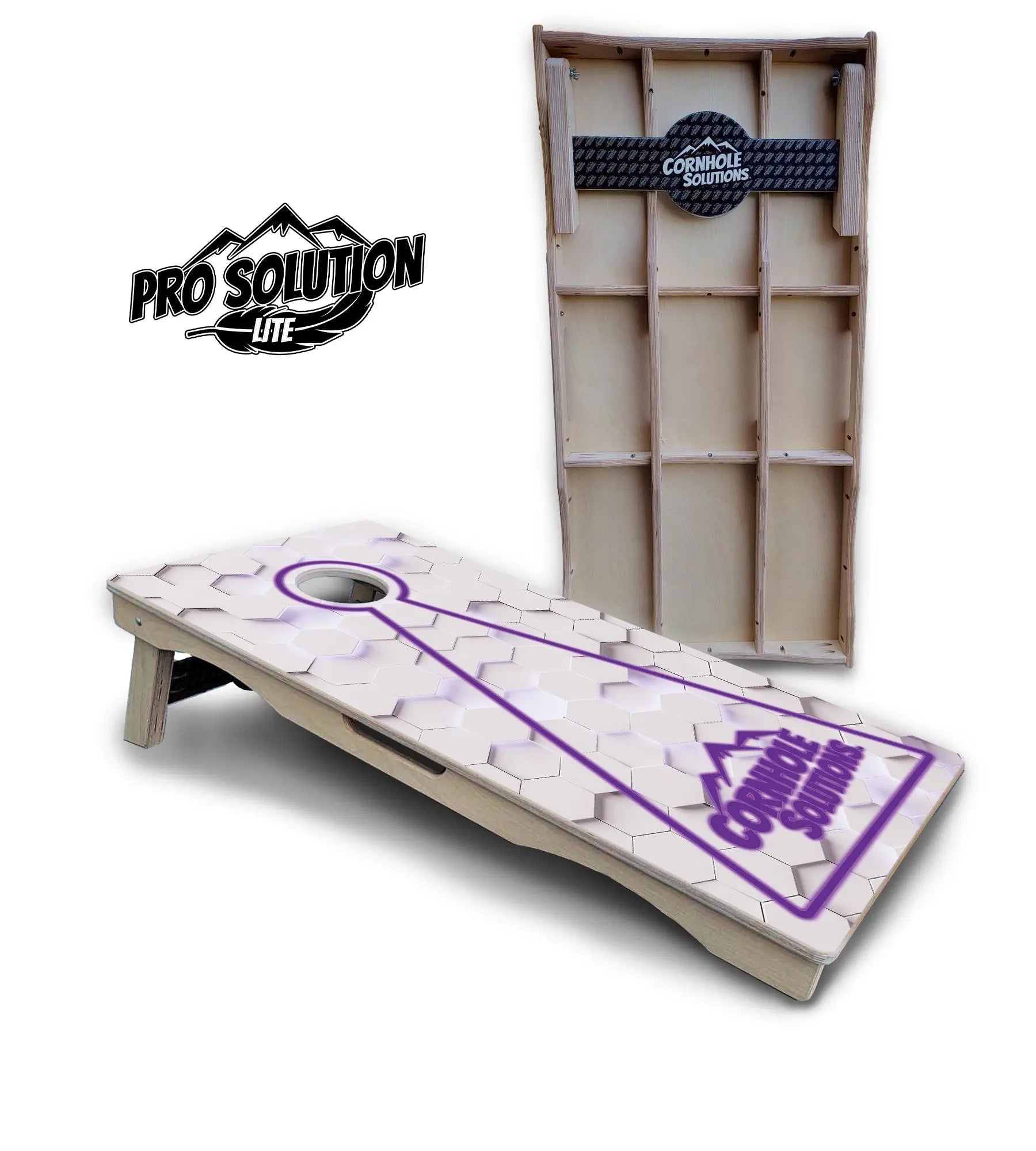 Glow Hole White Cornhole Boards - Pro Solution Lite Series by Cornhole Solutions, custom cornhole board detail photo 19
