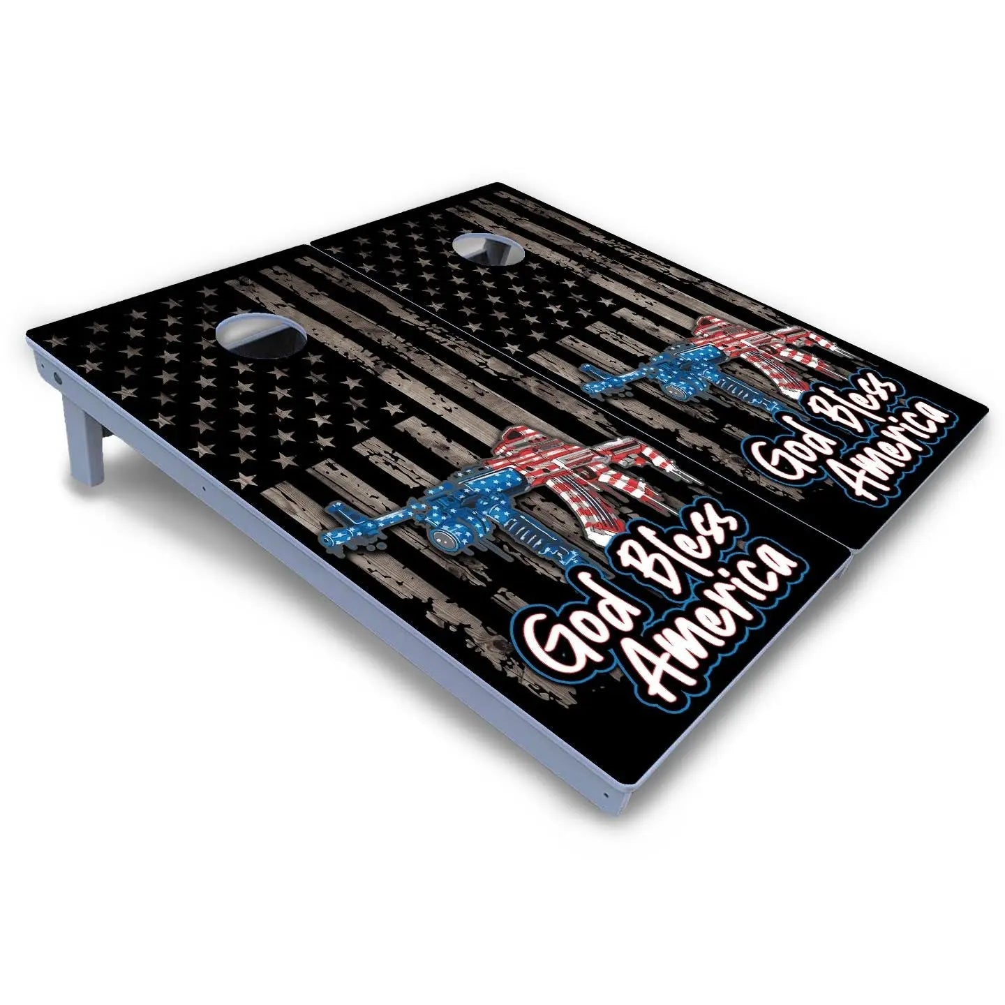 God Bless America Cornhole Boards - All Weather Series by Cornhole Solutions, custom cornhole board detail photo 3