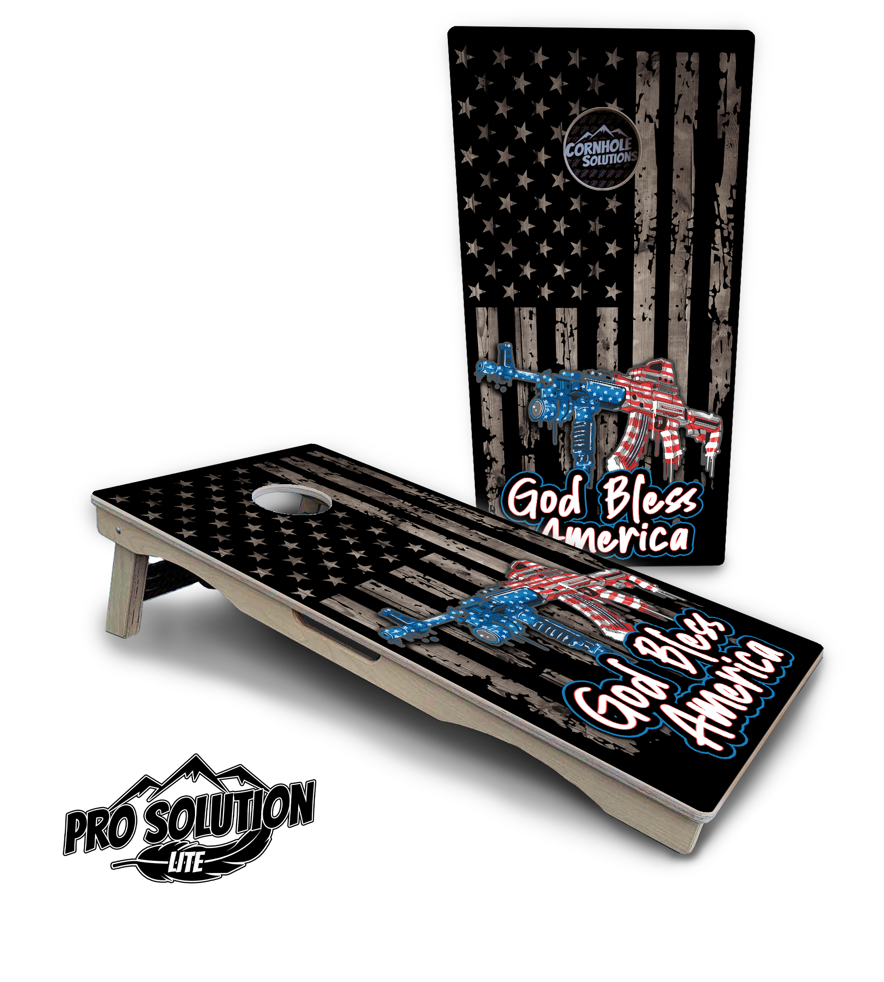 God Bless America Cornhole Boards - Pro Solution Lite Series by Cornhole Solutions, custom cornhole board detail photo 4