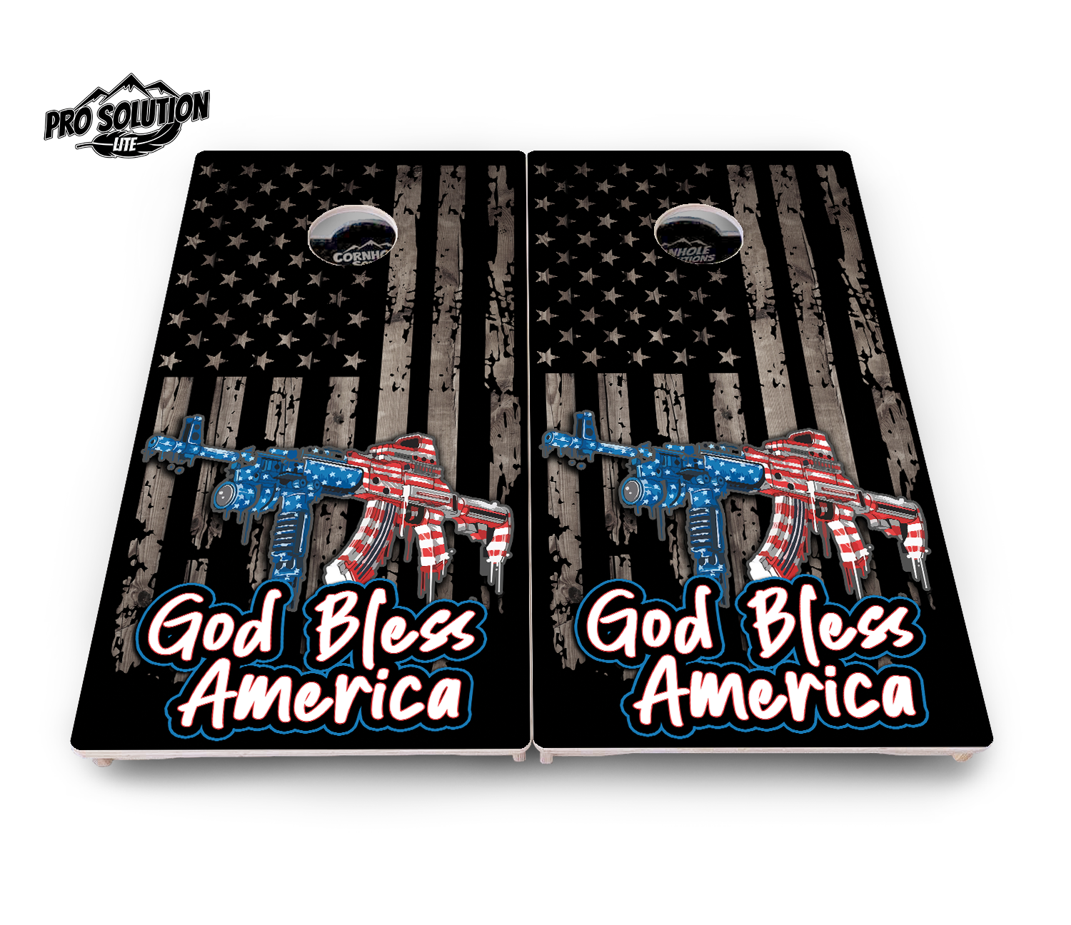 God Bless America Cornhole Boards - Pro Solution Lite Series Cornhole Solutions