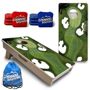 Golf Course - Mini or Vacation Size Cornhole Boards by Cornhole Solutions, custom cornhole board main product photo