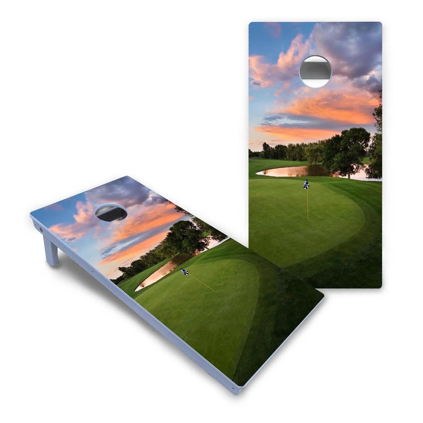 Golf Course Sunset Cornhole Boards - All Weather Series Cornhole Solutions