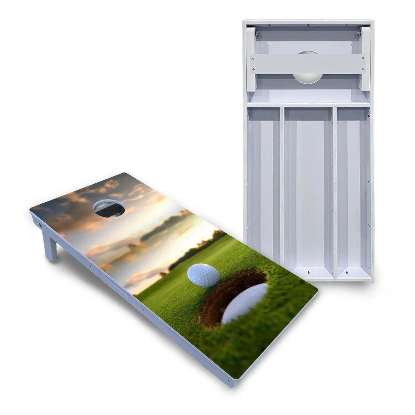 Golf Course Sunset Cornhole Boards - All Weather Series by Cornhole Solutions, custom cornhole board detail photo 6