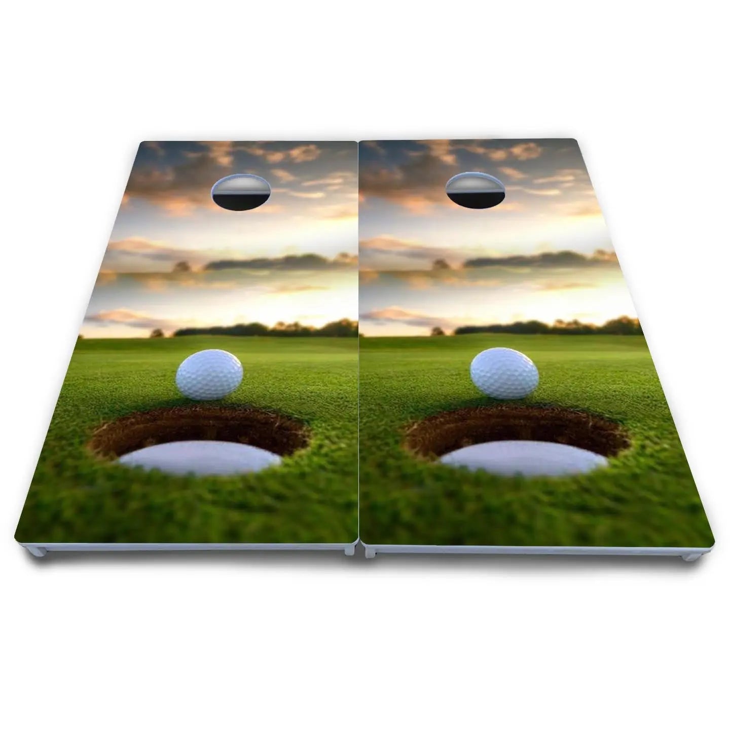 Golf Course Sunset Cornhole Boards - All Weather Series by Cornhole Solutions, custom cornhole board detail photo 7