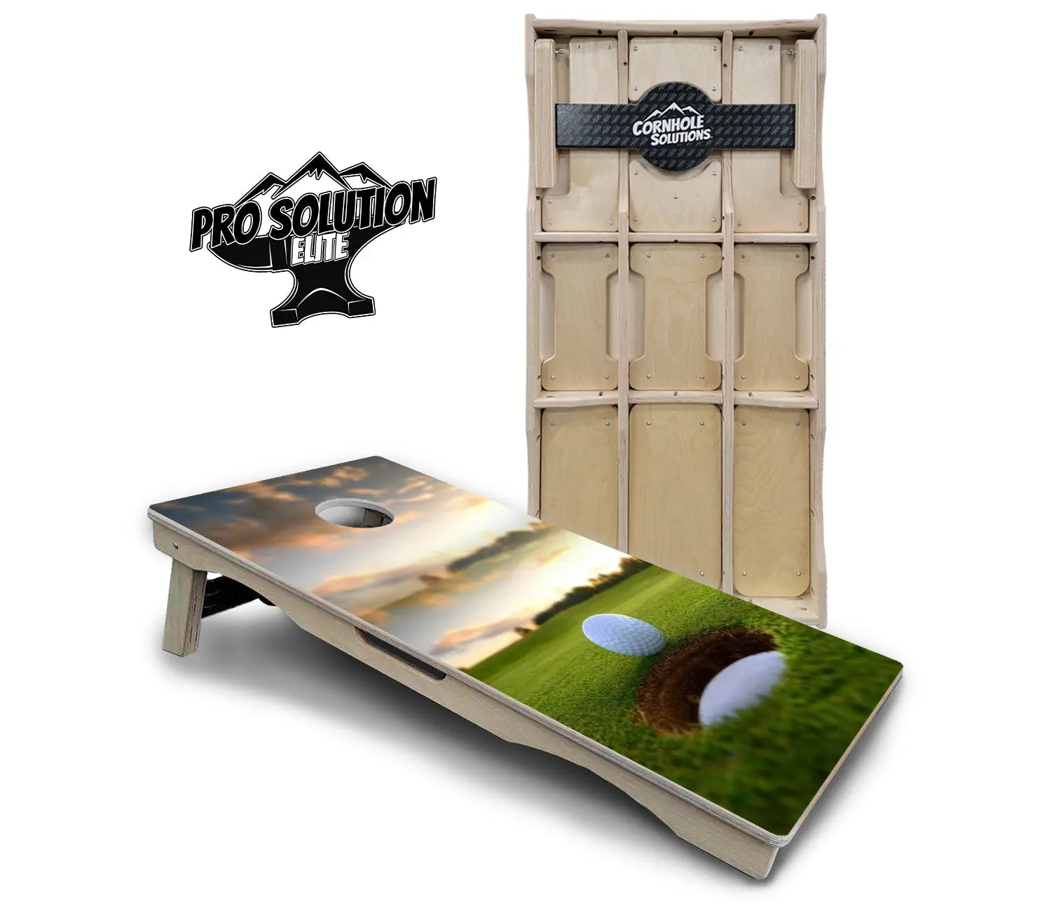 Golf Course Sunset Cornhole Boards - Pro Solution Elite Series by Cornhole Solutions, custom cornhole board detail photo 7