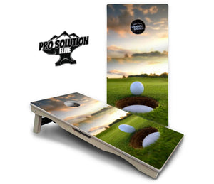 Golf Course Sunset Cornhole Boards - Pro Solution Elite Series by Cornhole Solutions, custom cornhole board detail photo 8