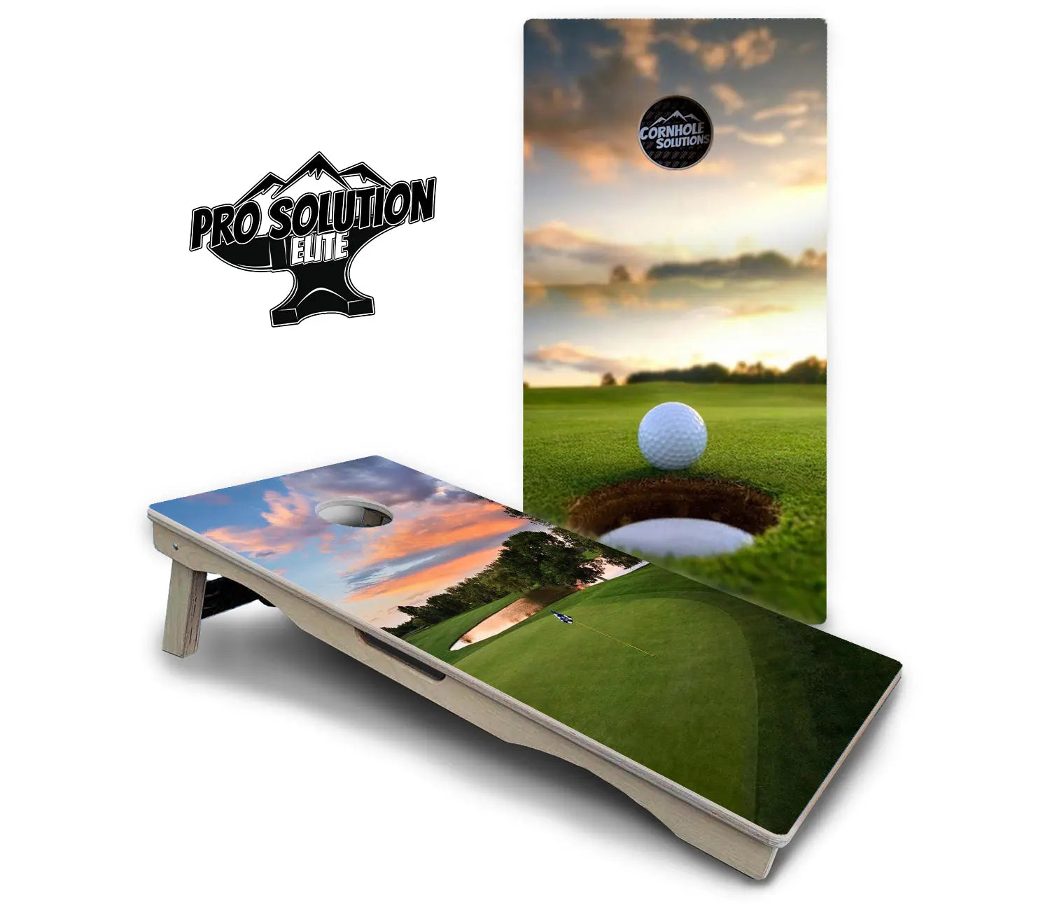 Golf Course Sunset Cornhole Boards - Pro Solution Elite Series by Cornhole Solutions, custom cornhole board detail photo 12