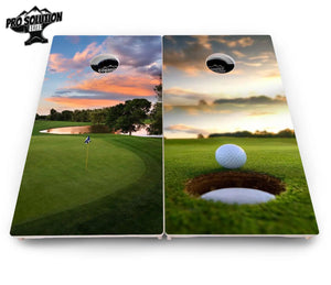 Golf Course Sunset Cornhole Boards - Pro Solution Elite Series by Cornhole Solutions, custom cornhole board detail photo 13
