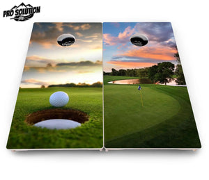 Golf Course Sunset Cornhole Boards - Pro Solution Lite Series by Cornhole Solutions, custom cornhole board detail photo 10