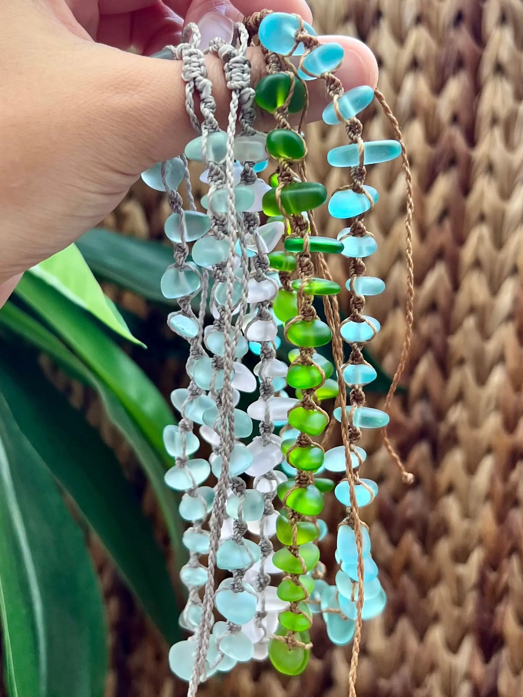 Green Sea Glass Necklace by HALT, handmade jewelry detail photo 5
