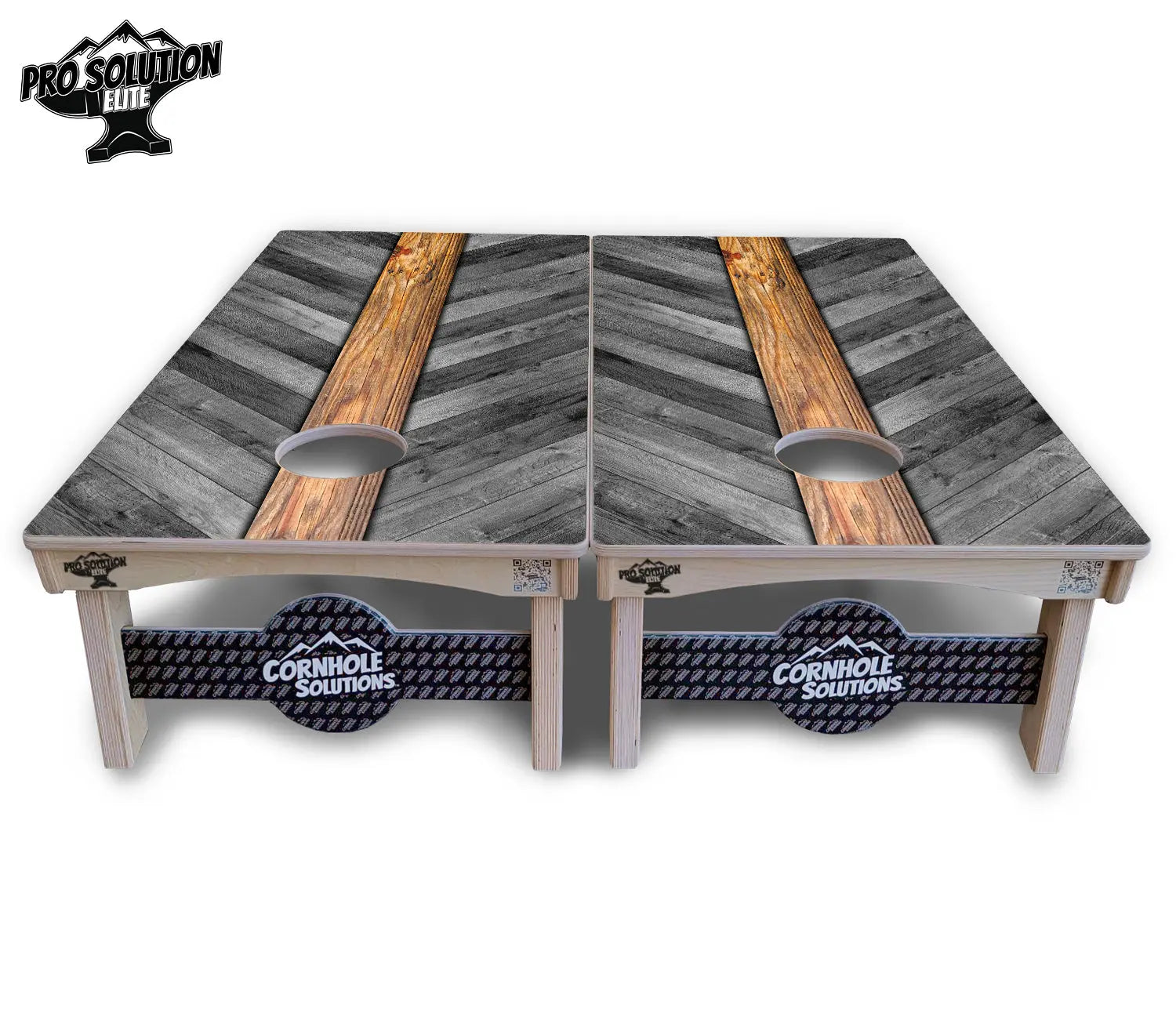 Grey Herringbone Cornhole Boards - Pro Solution Elite Series by Cornhole Solutions, handmade jewelry detail photo 3