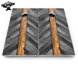 Grey Herringbone Cornhole Boards - Pro Solution Elite Series by Cornhole Solutions, handmade jewelry detail photo 4