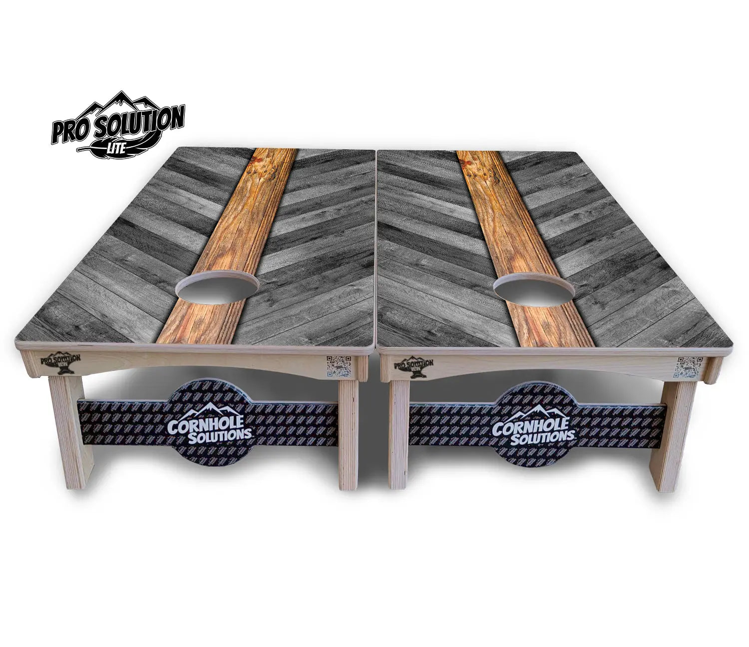 Grey Herringbone Cornhole Boards - Pro Solution Lite Series by Cornhole Solutions, handmade jewelry detail photo 3