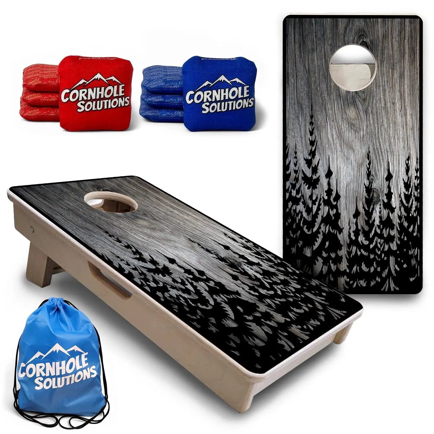 Grey Pine Trees - Mini or Vacation Size Cornhole Boards Cornhole Solutions