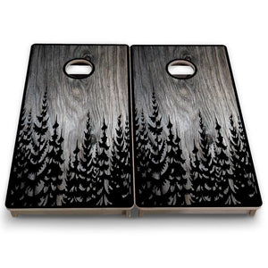 Grey Pine Trees - Mini or Vacation Size Cornhole Boards by Cornhole Solutions, custom cornhole board detail photo 7