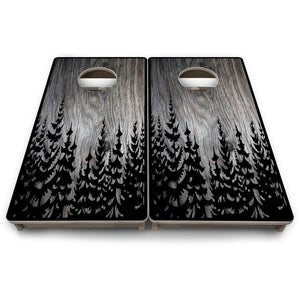 Grey Pine Trees - Mini or Vacation Size Cornhole Boards by Cornhole Solutions, custom cornhole board detail photo 9