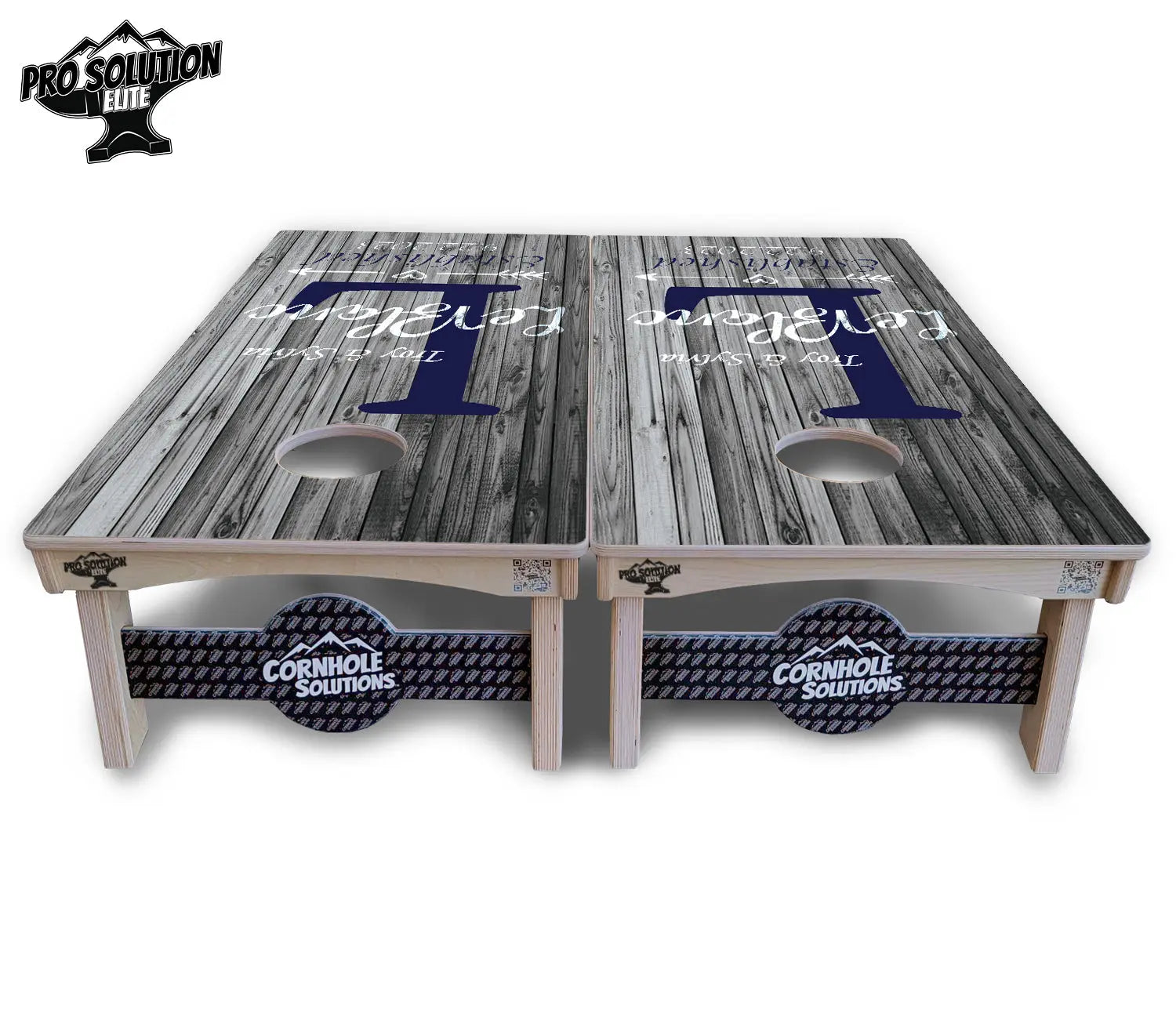 Grey Slat Wood Cornhole Boards - Pro Solution Elite Series by Cornhole Solutions, custom cornhole board detail photo 3
