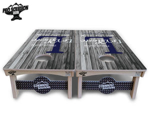 Grey Slat Wood Cornhole Boards - Pro Solution Elite Series by Cornhole Solutions, custom cornhole board detail photo 3