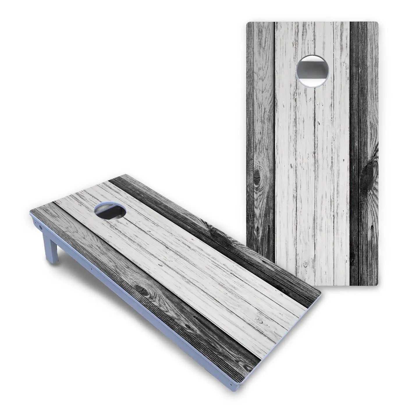 Grey Two Tone Slats Cornhole Boards - All Weather Series Cornhole Solutions