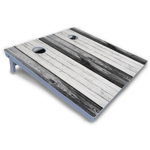 Grey Two Tone Slats Cornhole Boards - All Weather Series by Cornhole Solutions, custom cornhole board detail photo 3