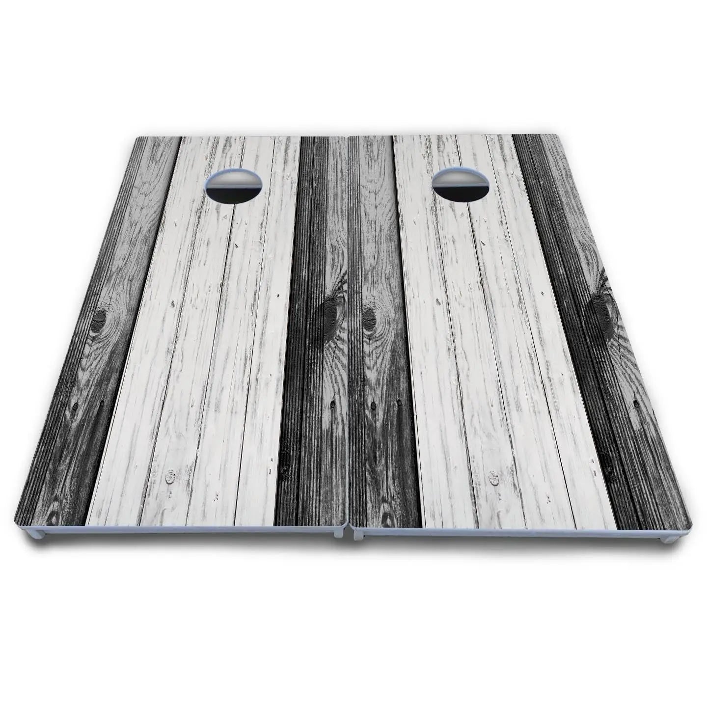 Grey Two Tone Slats Cornhole Boards - All Weather Series by Cornhole Solutions, custom cornhole board detail photo 5