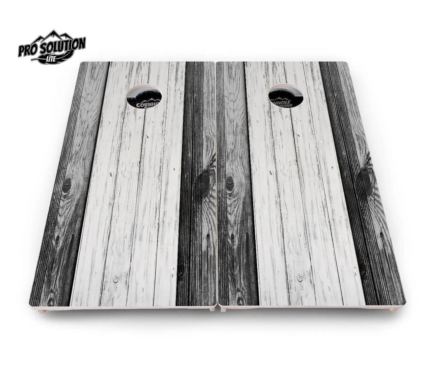 Grey Two Tone Slats Cornhole Boards - Pro Solution Lite Series by Cornhole Solutions, custom cornhole board detail photo 3