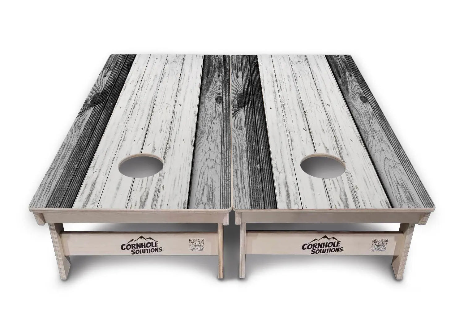 Grey Two Tone Slats Cornhole Boards - Professional Tournament Series by Cornhole Solutions, custom cornhole board detail photo 2