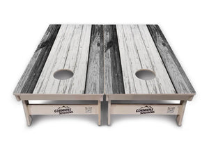Grey Two Tone Slats Cornhole Boards - Professional Tournament Series by Cornhole Solutions, custom cornhole board detail photo 2