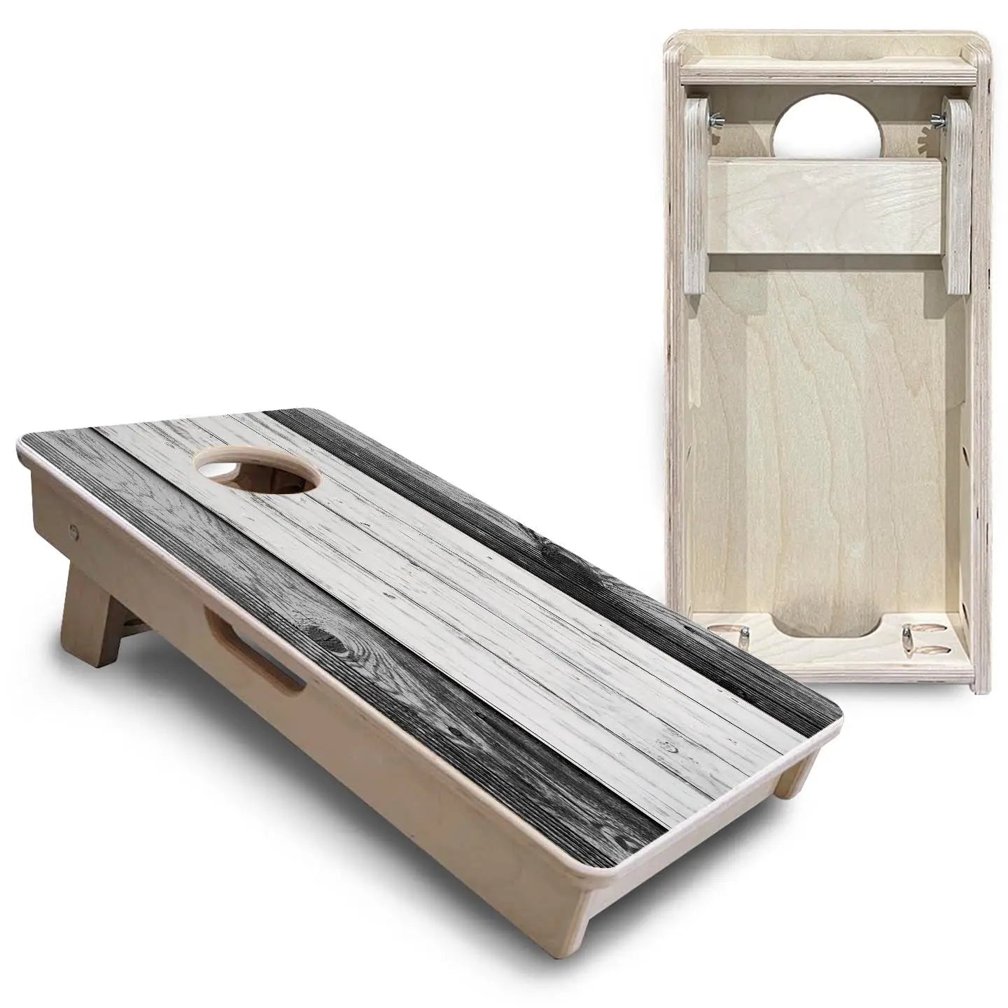 Grey Two Tone Slats - Mini or Vacation Size Cornhole Boards by Cornhole Solutions, custom cornhole board detail photo 5