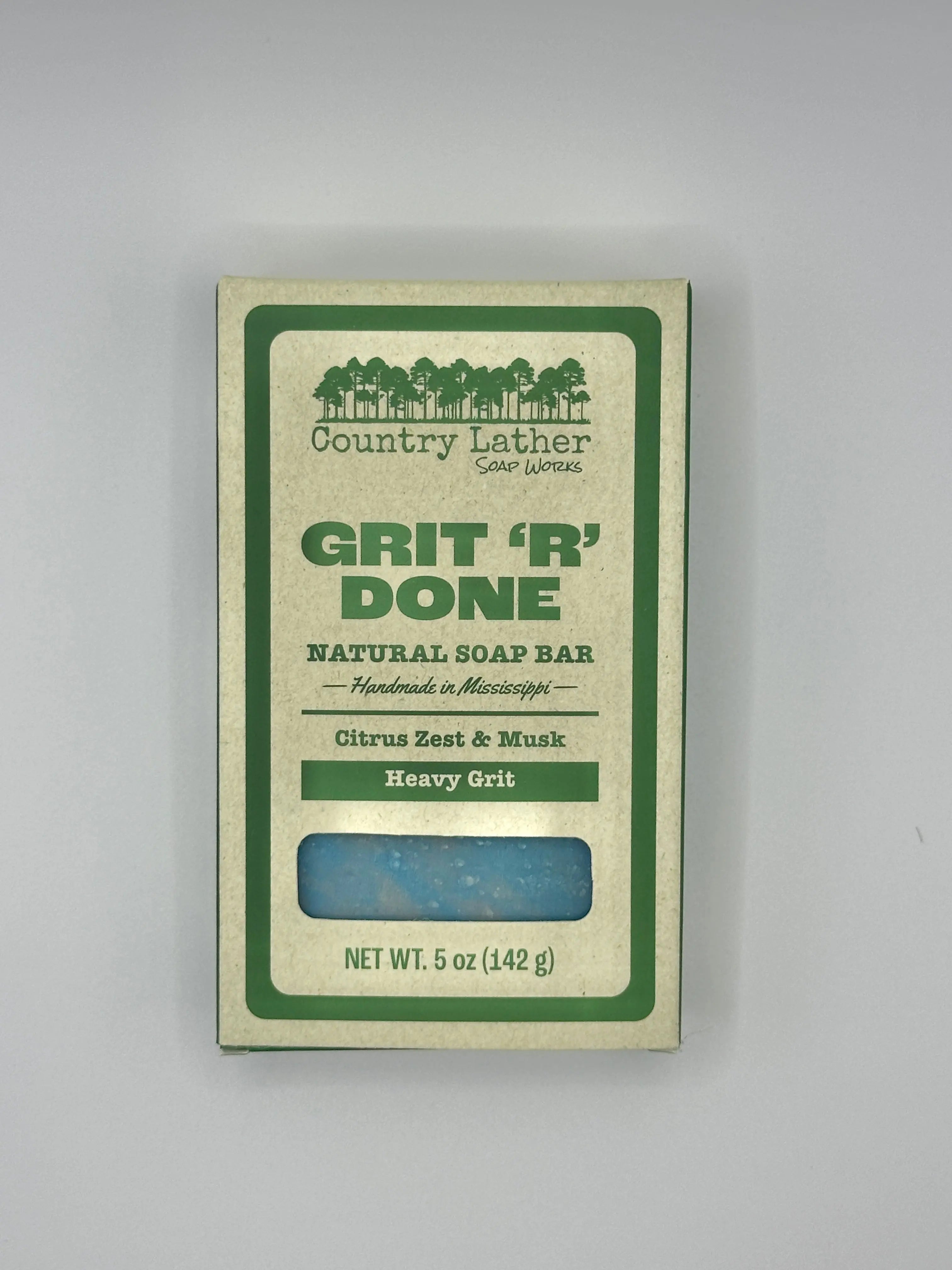 Grit R Done Soap Bar - Country Lather Heavy Duty Men's Scrub Bar Country Lather Soap Works