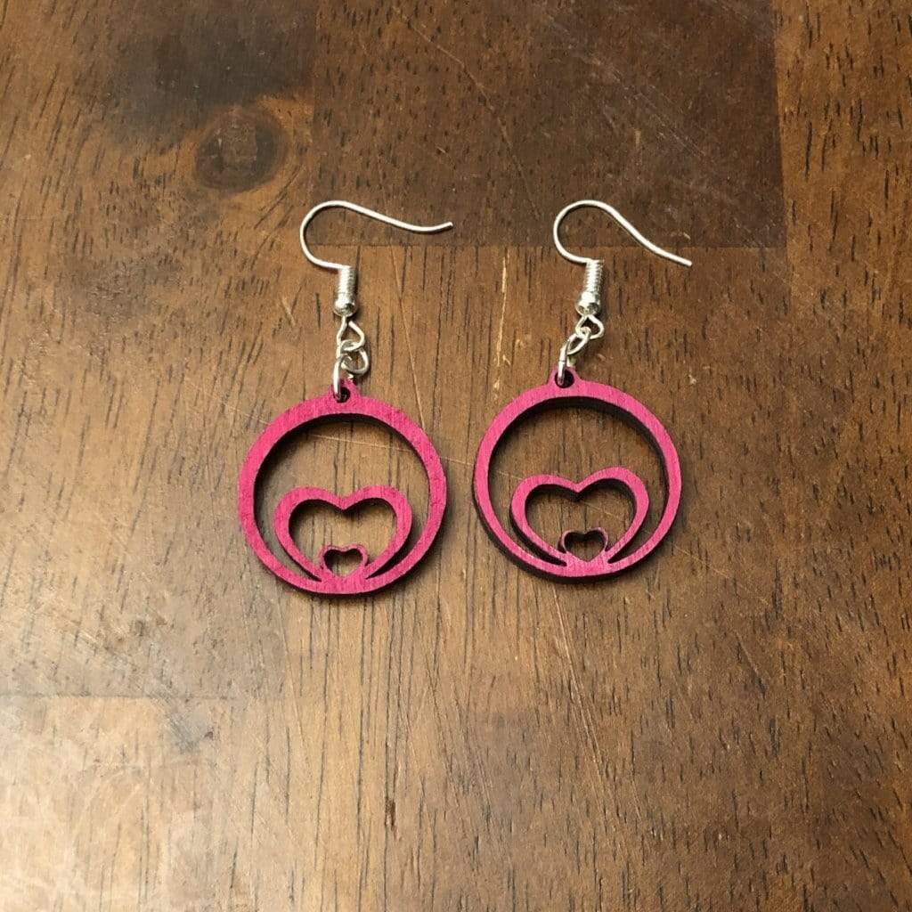 Growing Heart Wooden Dangle Earrings | Romantic Jewelry by Cate's Concepts, LLC, handmade jewelry main product photo