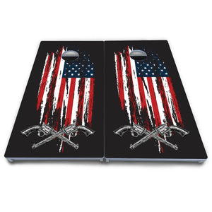 Guns & Flag Cornhole Boards - All Weather Series by Cornhole Solutions, custom cornhole board detail photo 4
